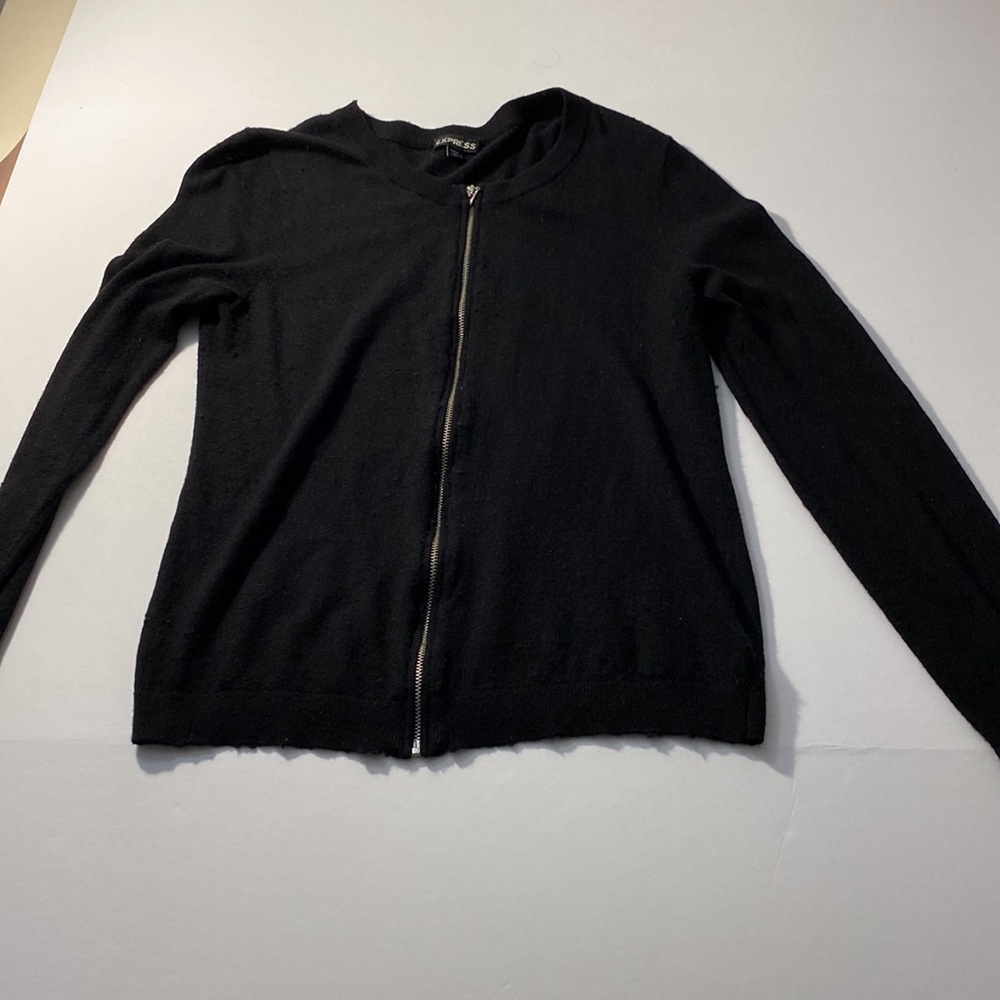 Express Classic Black Zip Cardigan